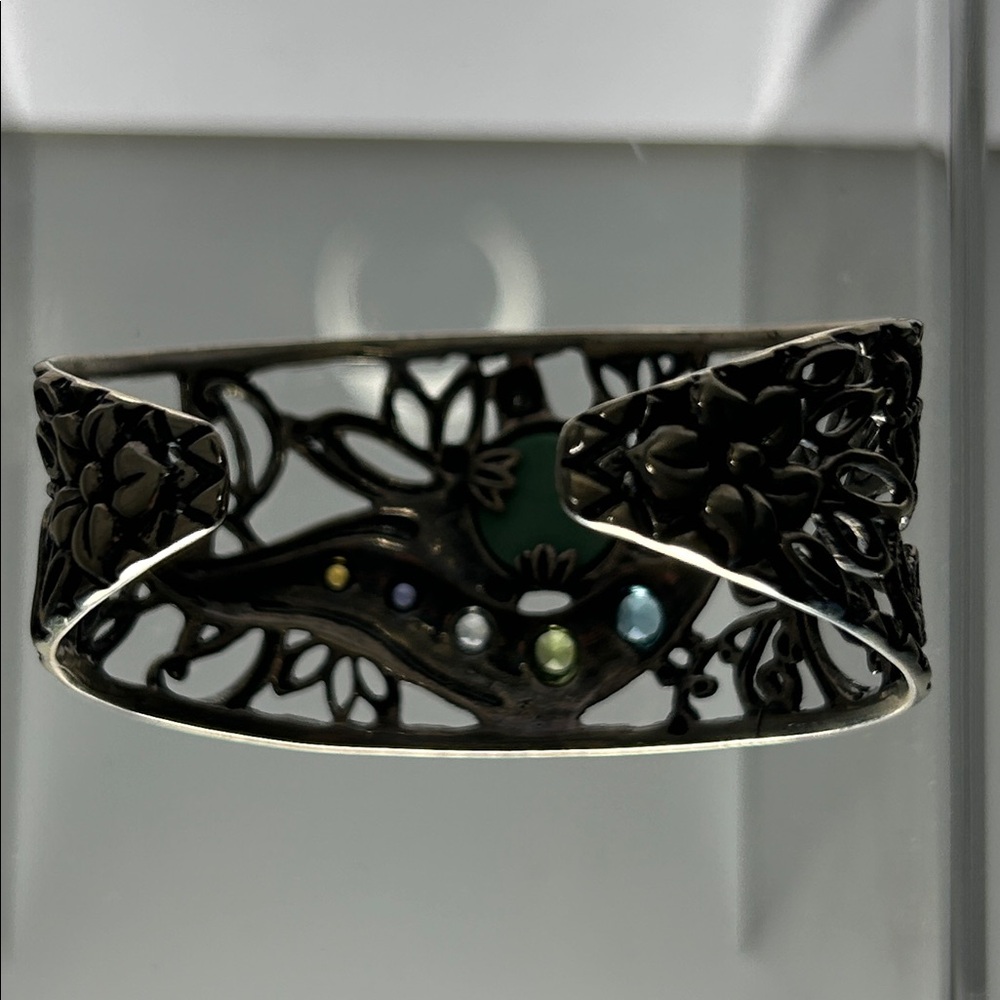 NWOT Carolyn Pollack Sterling Silver Multi Gemstone Playful Otter Cuff Bracelet - Picture 6 of 11